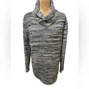 Divided Men's Sweater Size Medium Blue/White Shawl Neck Casual Long Sleeve